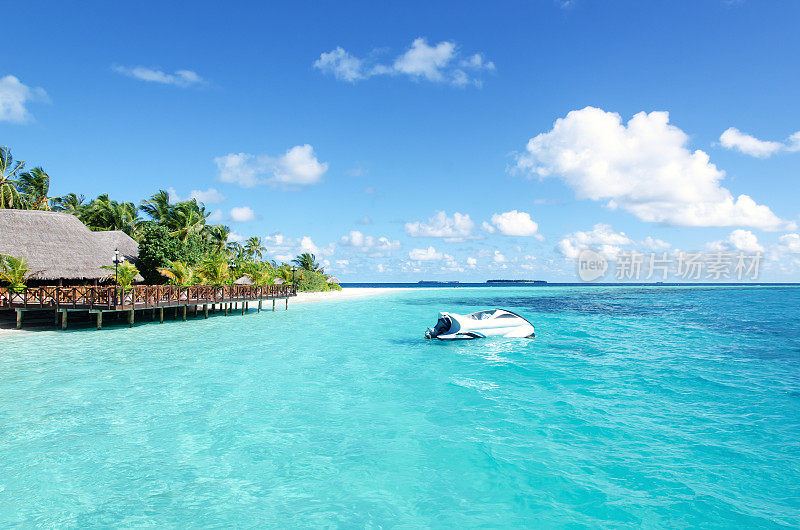 马尔代夫的热带天堂海滩度假胜地