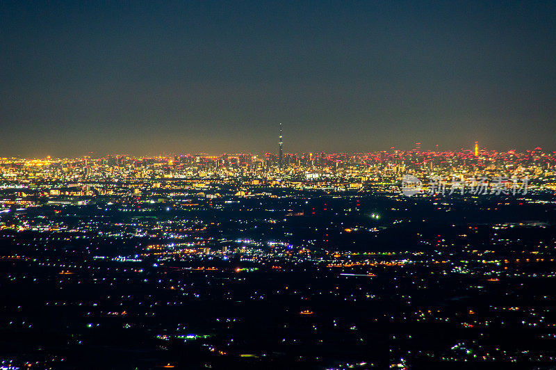 日本茨城县筑波山的夜景