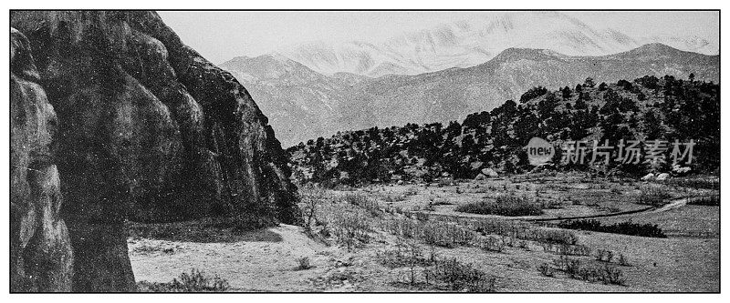 古董黑白照片:科罗拉多风景