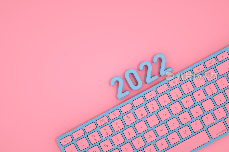 2022年新年和电脑键盘