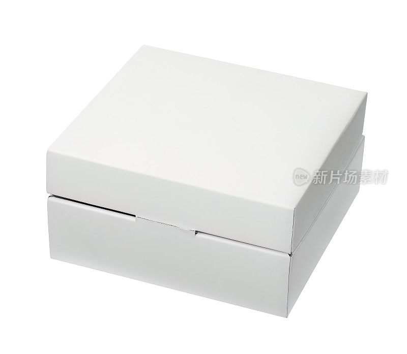 产品设计模型的白色纸盒照片，白色背景隔离