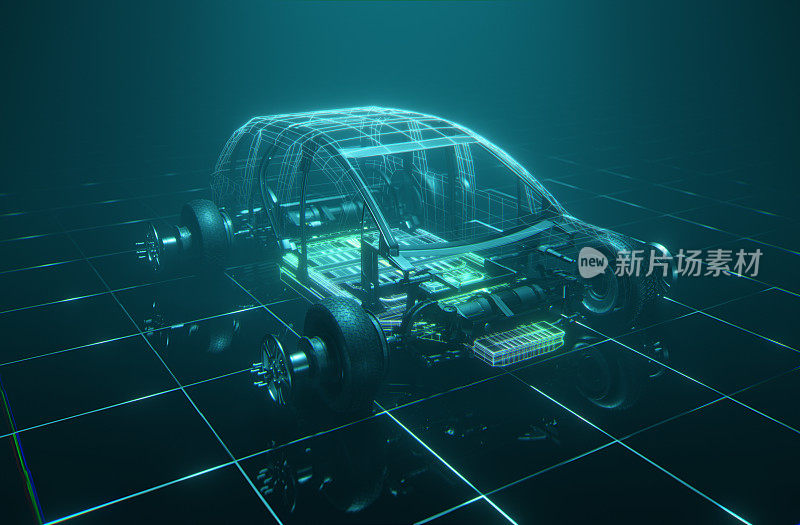 概念电动汽车的3D可视化