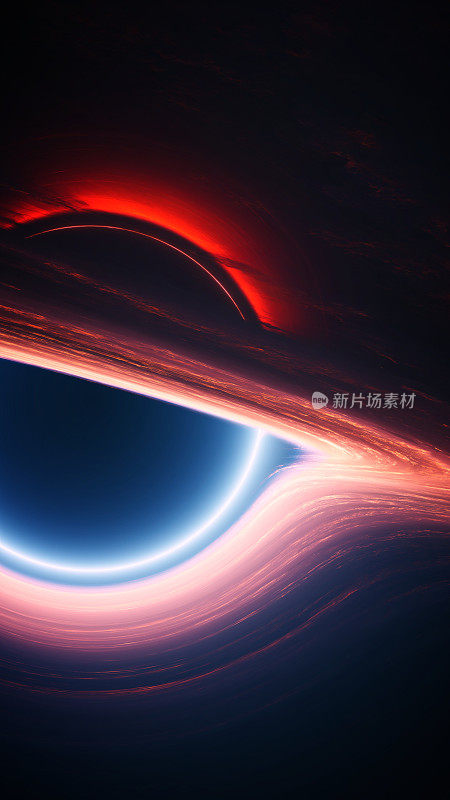 超大质量黑洞视界与吸积盘垂直特写