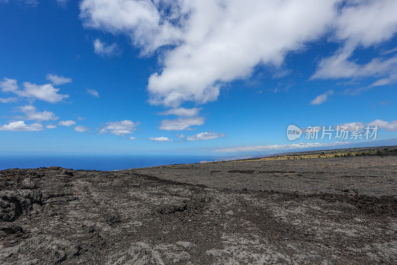 夏威夷火山国家熔岩与海洋相遇