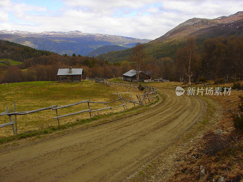 洛美乡村土路-约顿海门山谷，挪威风景，挪威-斯堪的纳维亚-北欧国家