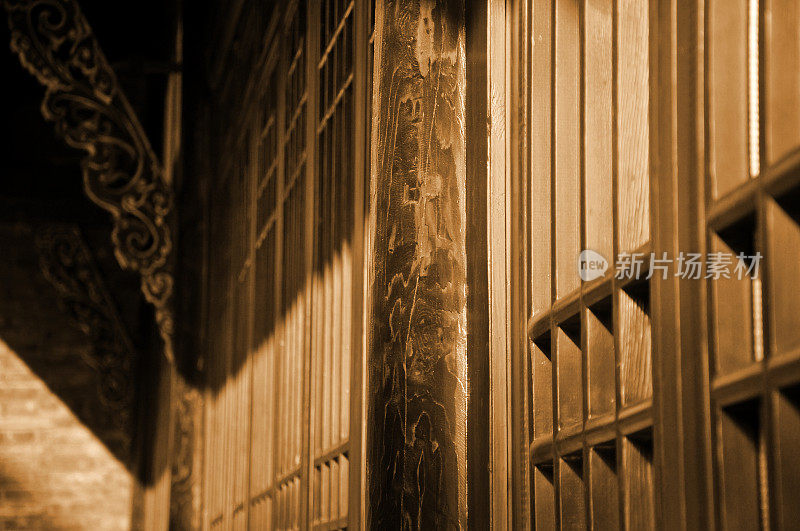 中国成都文殊寺的传统木窗