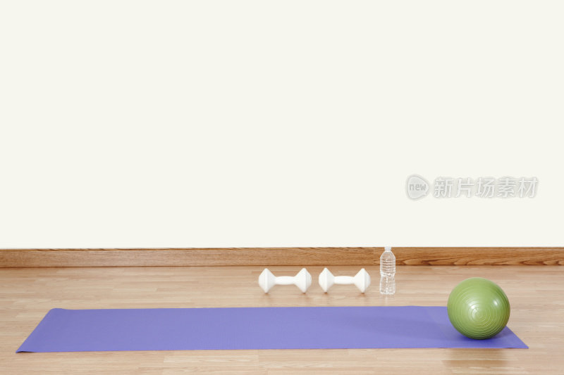 运动球和瑜伽垫