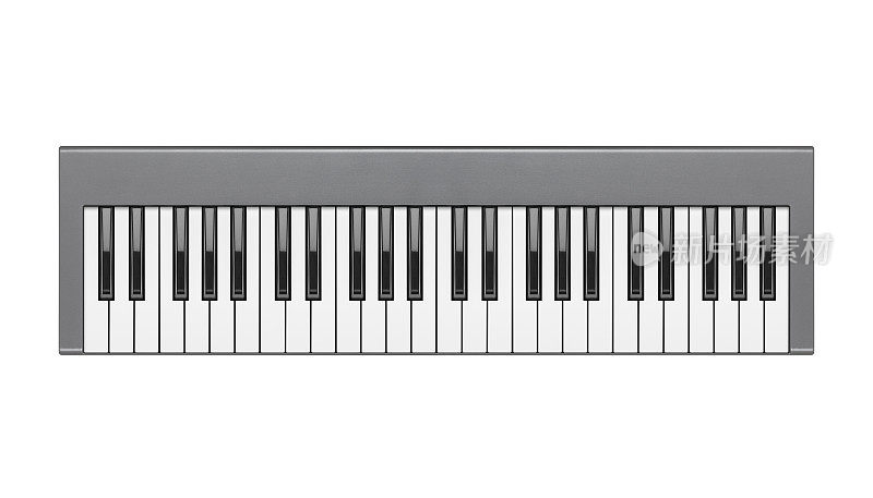 数字钢琴或合成器隔离在白色背景