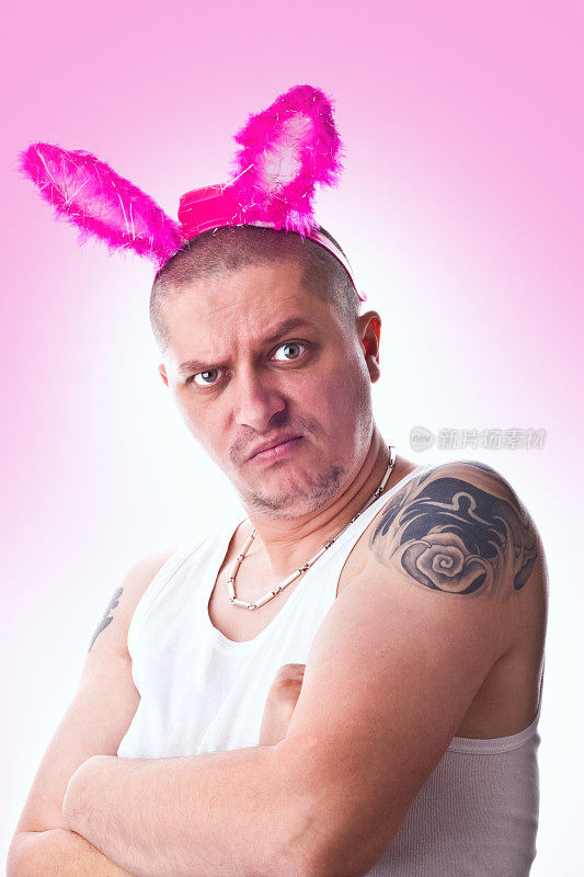 疯狂的粉红色的兔子