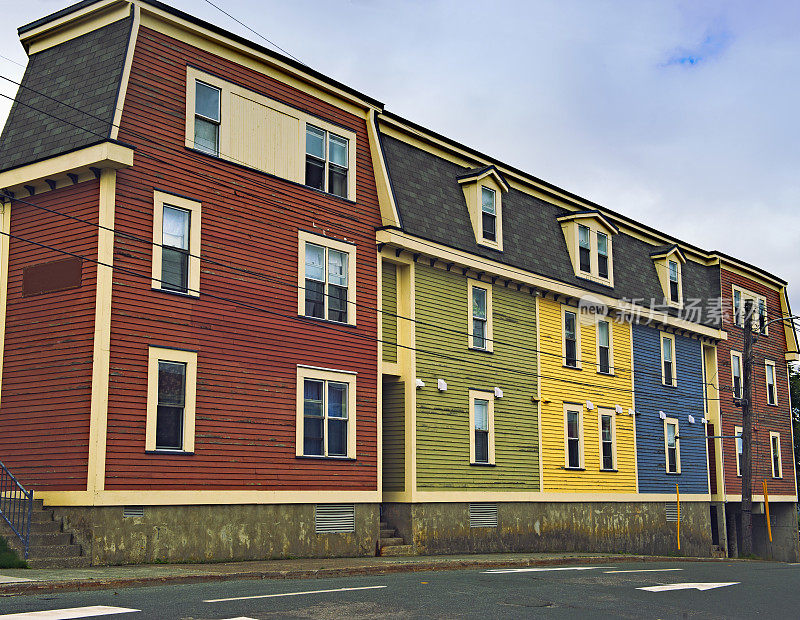 加拿大纽芬兰圣约翰五颜六色的房子