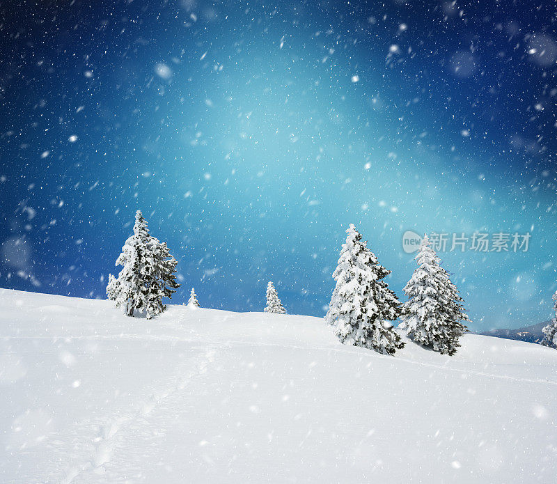 下雪的冬天的风景