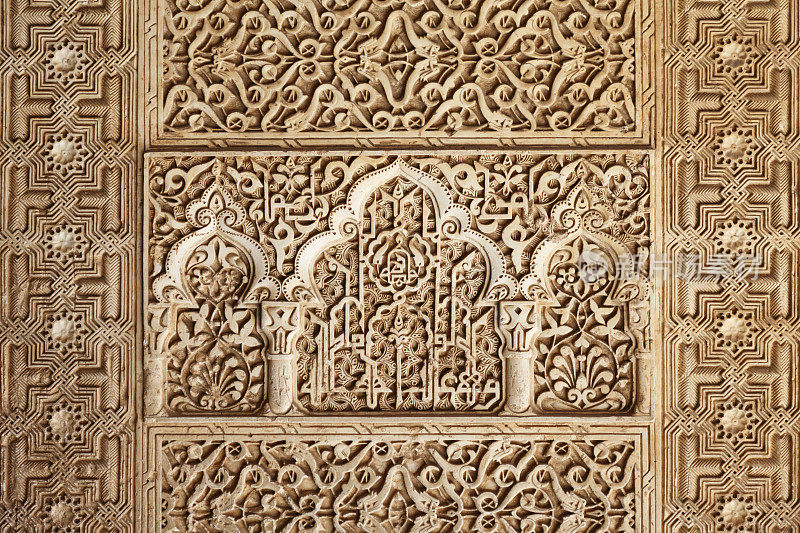 格拉纳达阿尔罕布拉宫的雕刻细节