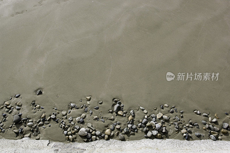 海滩沙子和鹅卵石纹理