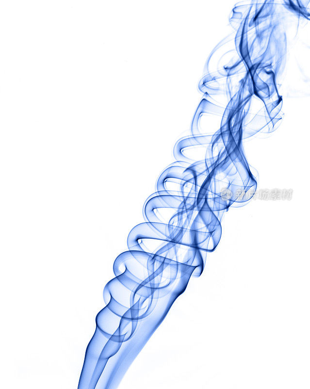 蓝色烟雾抽象的白色
