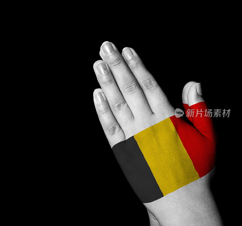 祈祷-手画比利时国旗