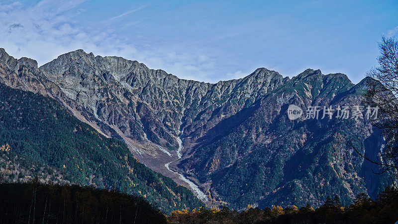 秋季Hodaka山的全景