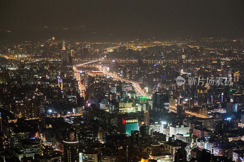 台北夜景鸟瞰图