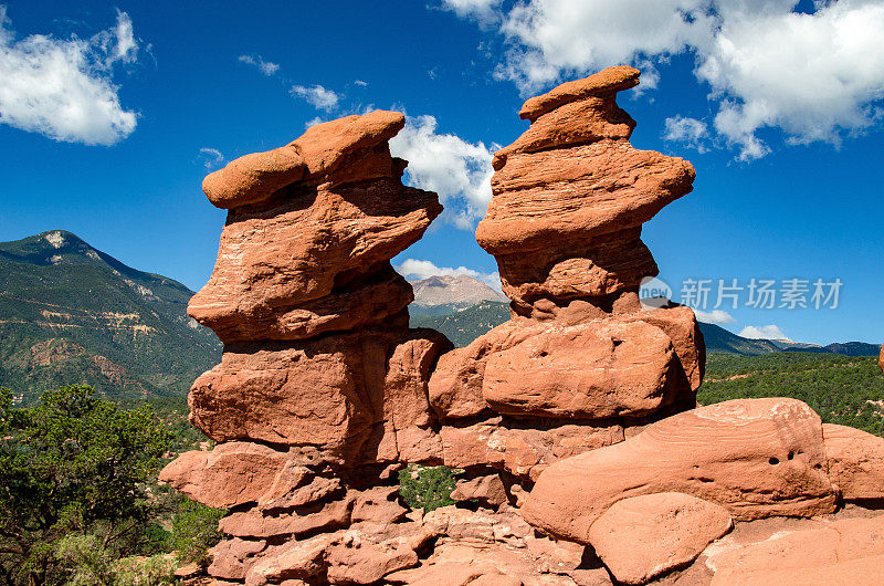 花园的神岩形成公园和派克峰