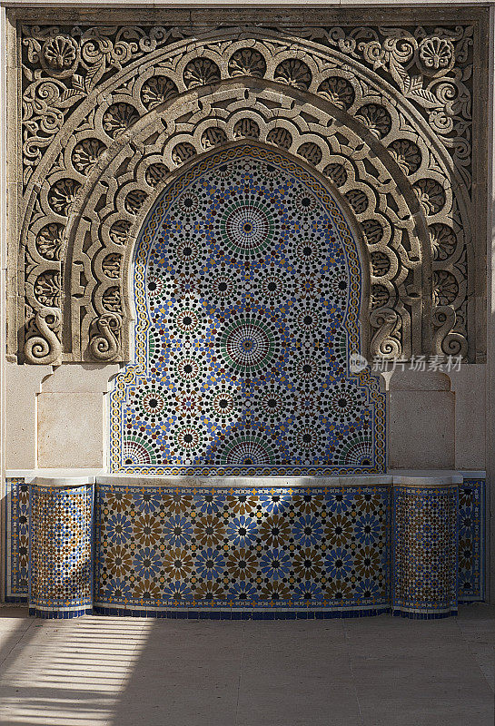 卡萨布兰卡哈桑二世清真寺的喷泉