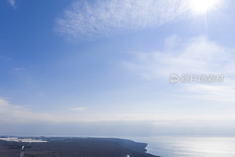 克里斯蒂安岛渡轮(雪松角码头)在拉方丹，小，加拿大，安大略省。