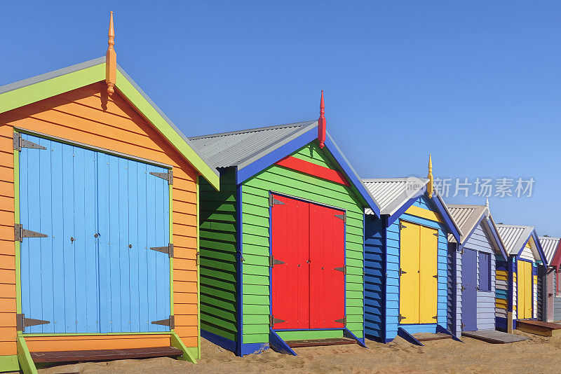 海滩小屋，布莱顿海滩，墨尔本，澳大利亚