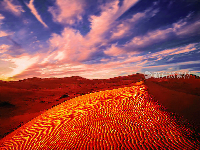 摩洛哥沙漠的日落