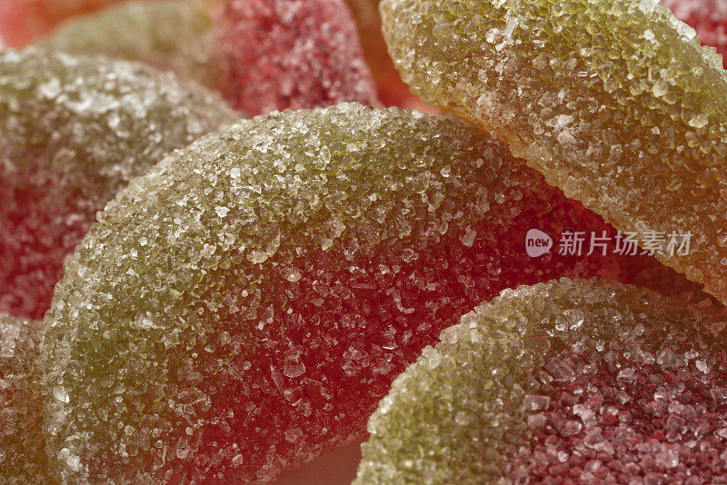 五颜六色的果冻糖糖果背景。