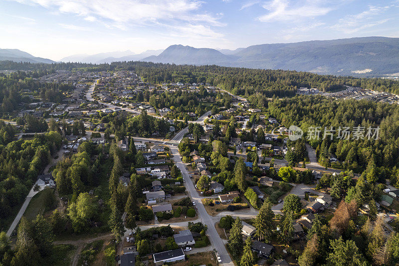 不列颠哥伦比亚省Sechelt鸟瞰图