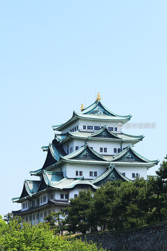 名古屋城堡和蓝天，日本，爱知县，名古屋