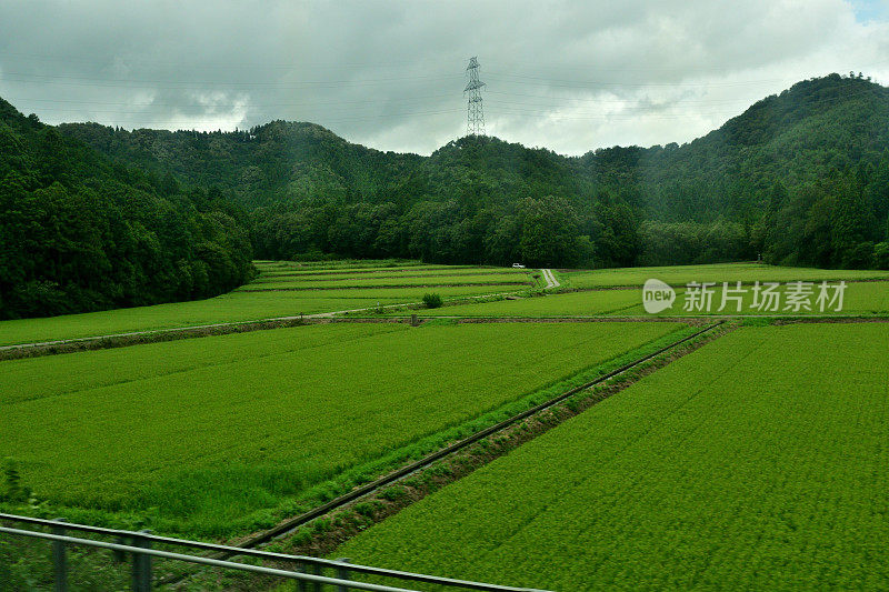 日本乡村景观:从东海道新干线高速列车上观看