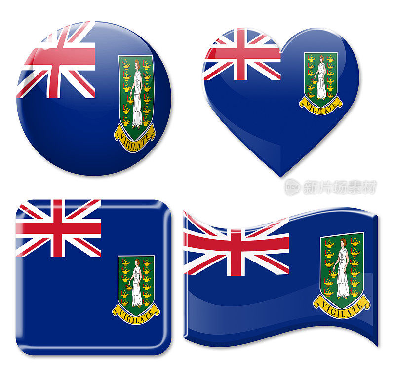 英属维尔京群岛旗帜和图标集