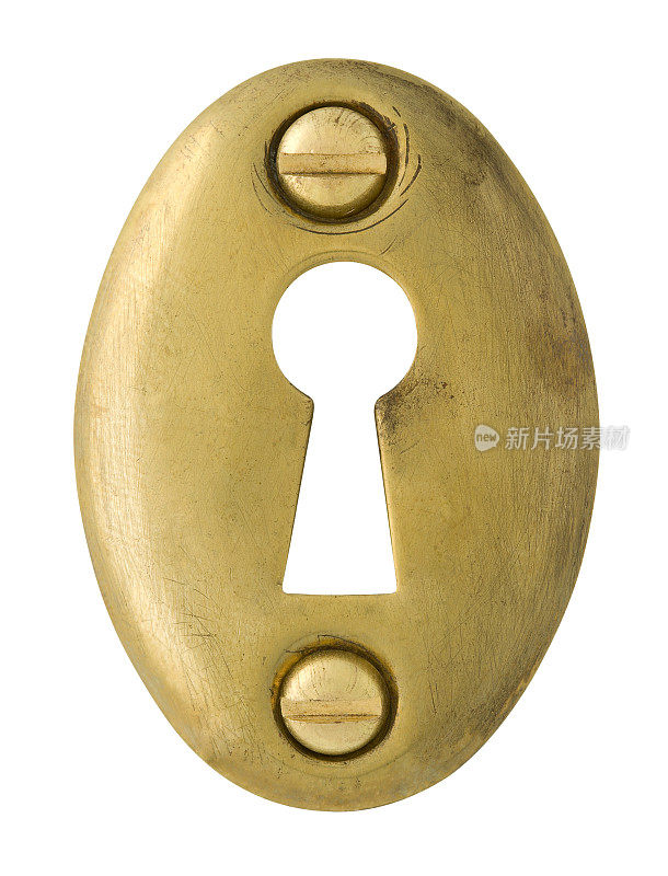 钥匙孔-椭圆形饰有纹章的盾白色背景。