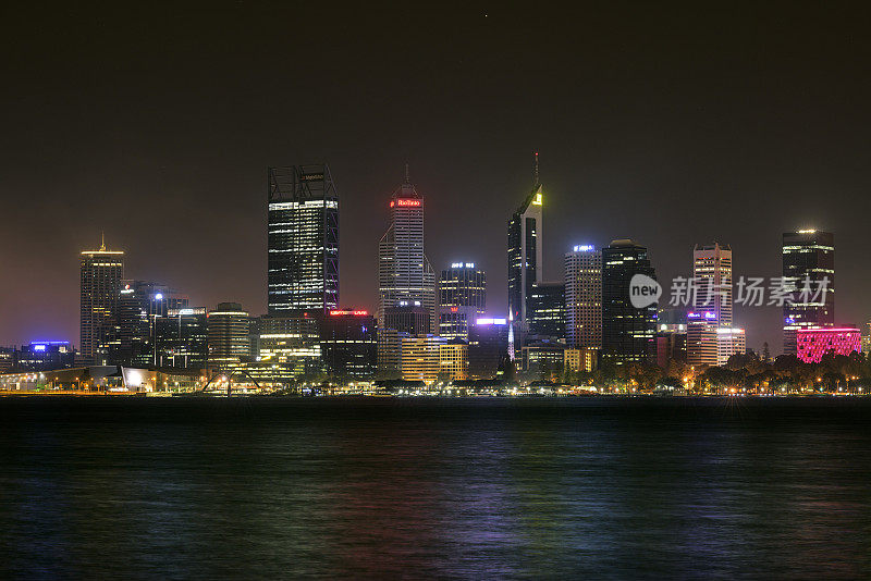 珀斯城市夜景，澳大利亚西部