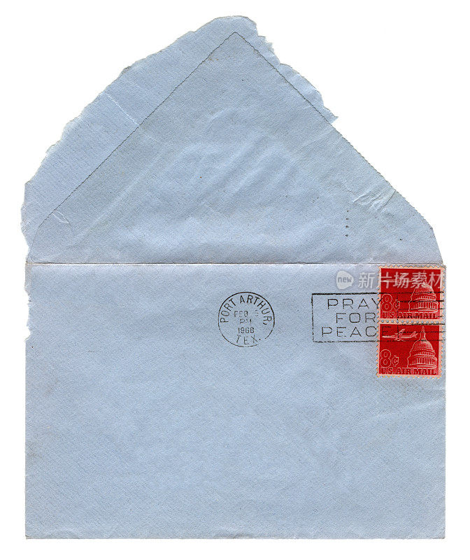 德克萨斯州的信封-祈祷和平邮戳(越南战争)
