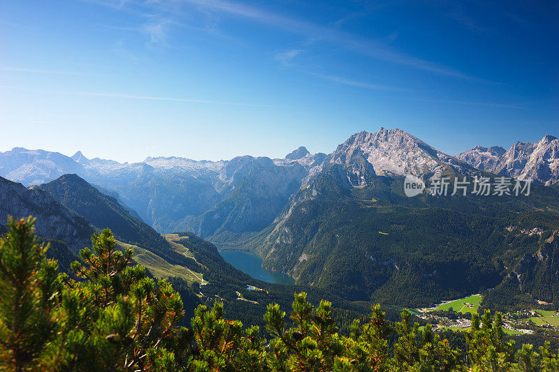 从贝希特斯加登的Jenner山和Königssee，德国