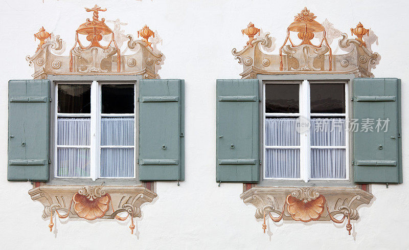 德国巴伐利亚州奥伯拉默高的油漆建筑
