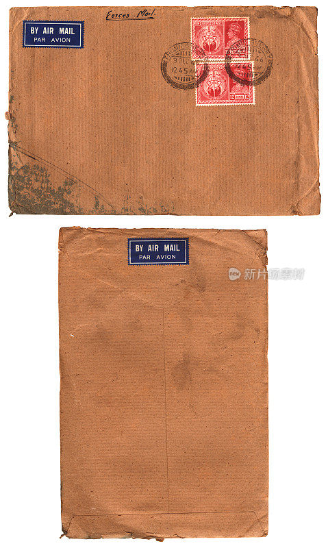 1946年，强行将信封从印度寄往英国