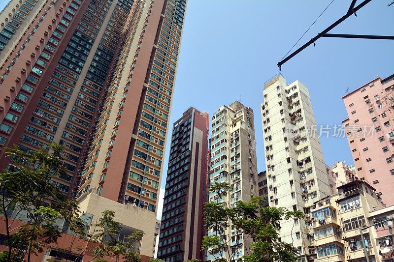 香港油麻地区高楼大厦