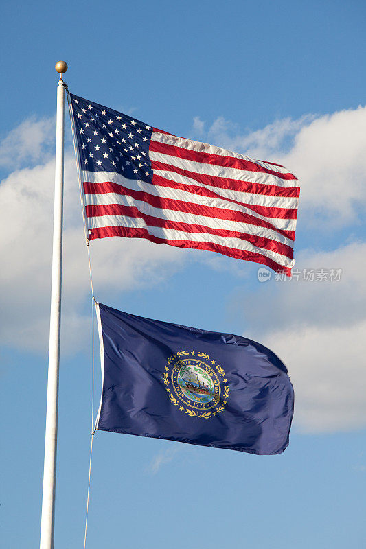美国和NH州旗