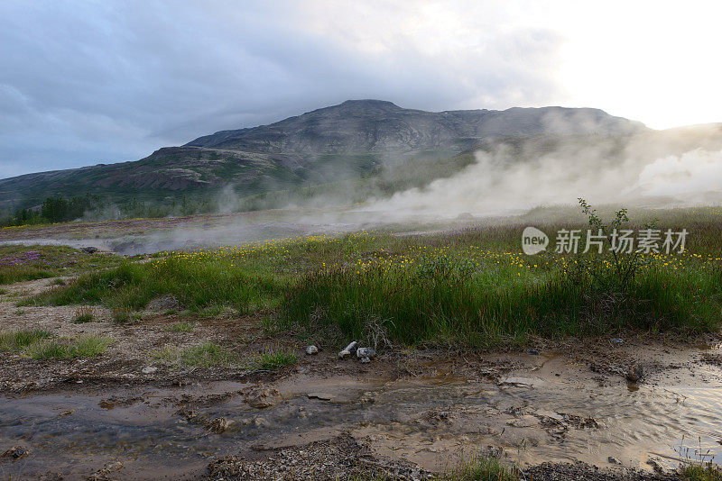 冰岛的Geysir温泉