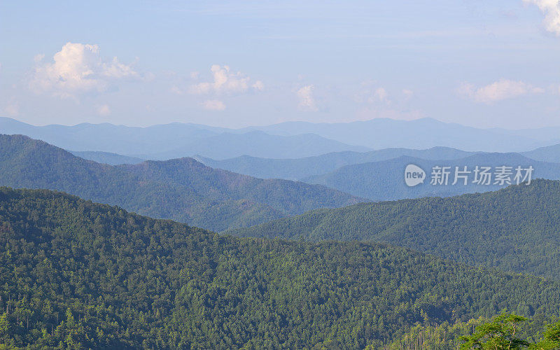 大烟山国家公园的山脉、山脊和山谷