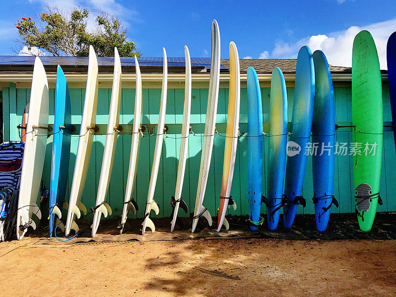 小型企业冲浪板租赁在夏威夷