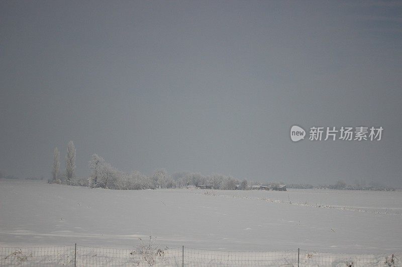 冬天雪风景画