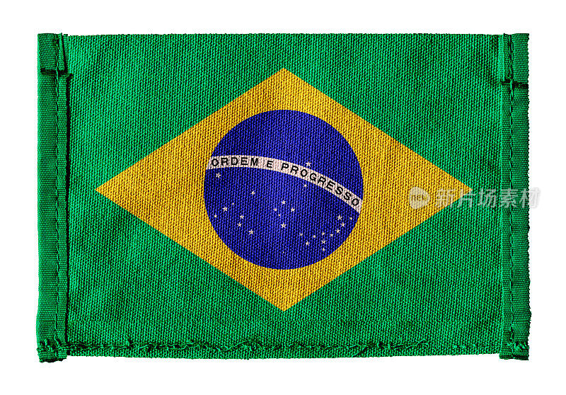 巴西国旗与帆布背景孤立