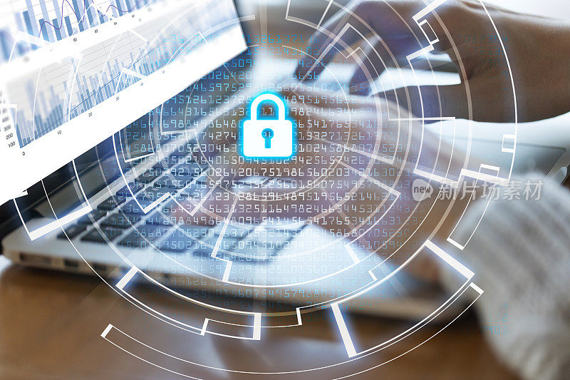 互联网安全和数据保护概念，区块链和网络安全