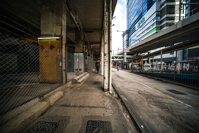 香港观塘旧社区，公寓大楼