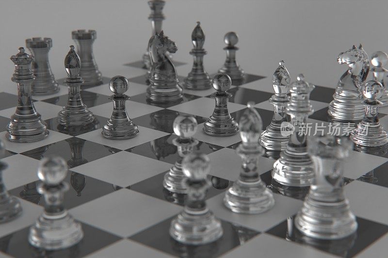 3d渲染玻璃棋子