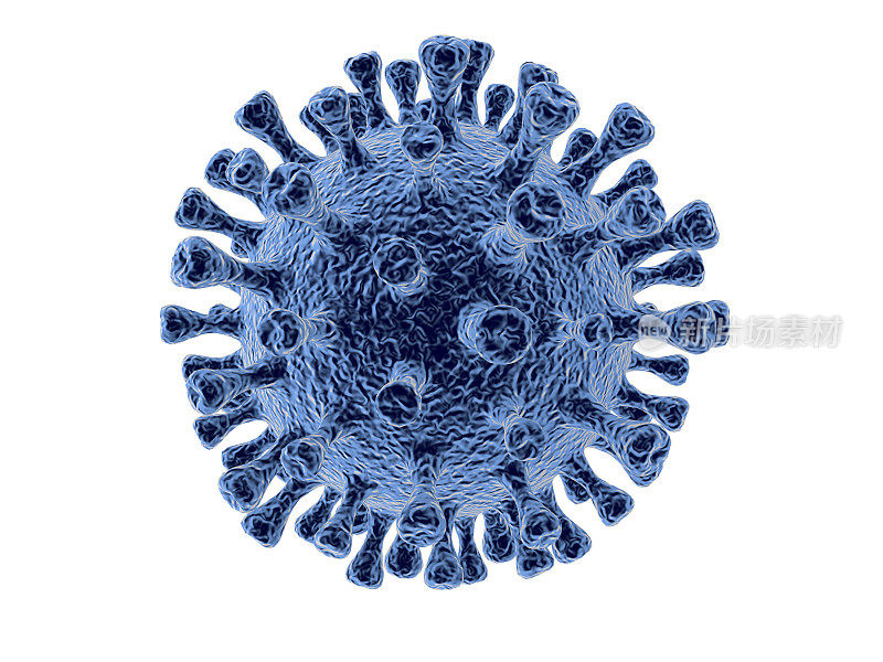 白色背景上分离的冠状病毒或新型冠状病毒2019-nCoV细胞和流行病毒