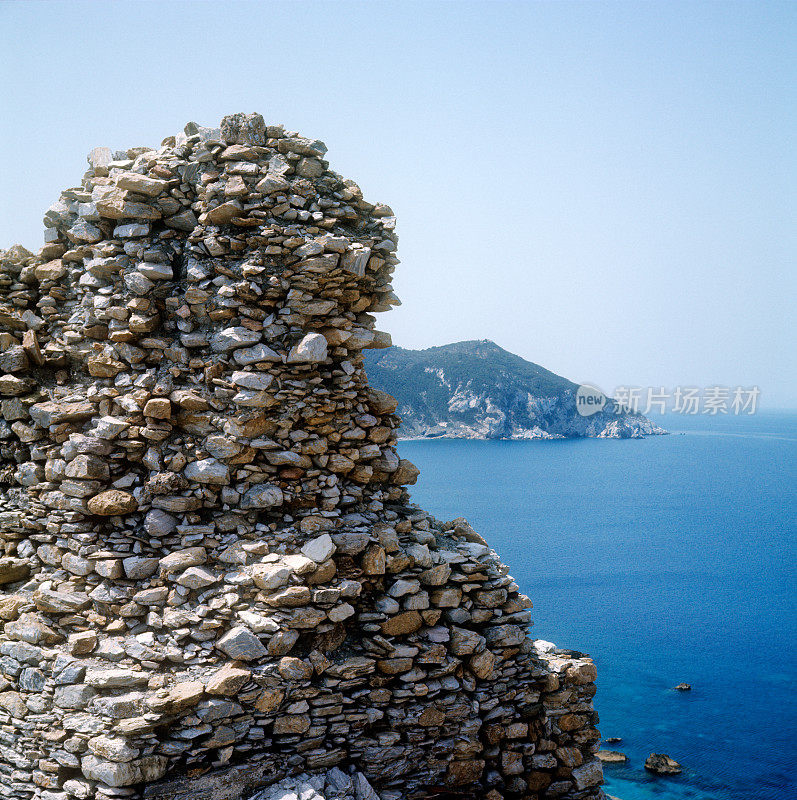 岩石和海洋，斯基亚索斯，希腊