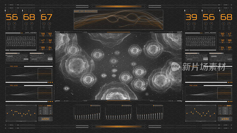 基于计算机的未来数字软件HUD界面，该系统执行高性能计算机分析，创建和测试关于潜在生物过程的假设。